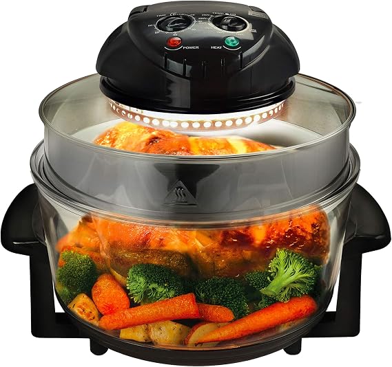 The MegaChef Multipurpose Halogen Oven Air fryer in Black