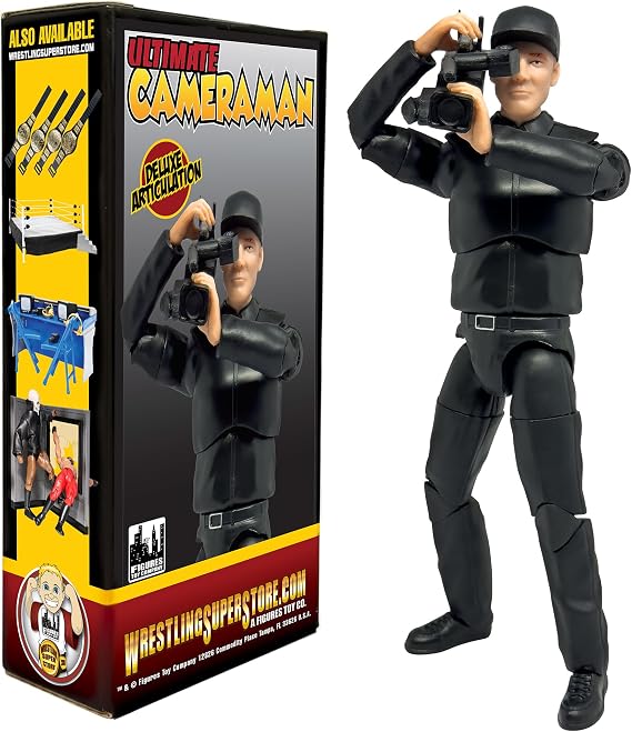 Ultimate TV Camera Man with Deluxe Articulation for Wrestling Action Figures