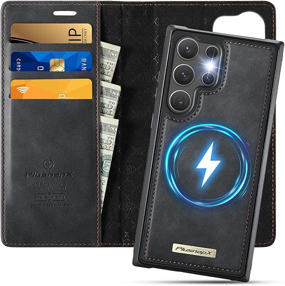 for Samsung Galaxy S25 Ultra 2in1 Detachable Wallet Case, Black