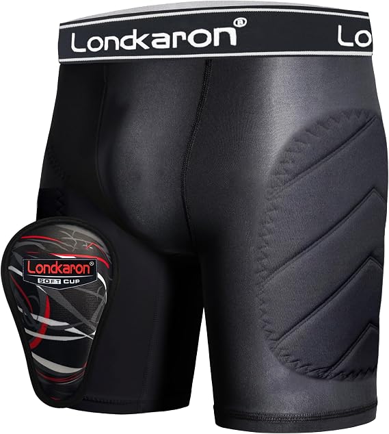 Youth Boys Padded Sliding Shorts with Soft Protective Cup for Baseball & Football