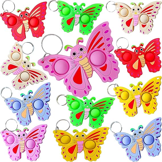 24 Packs Bulk Butterfly fidgets Toys for Kids Children Classroom Students Gift Prize from Teacher,Butterfly Animal Birthday Party Favors