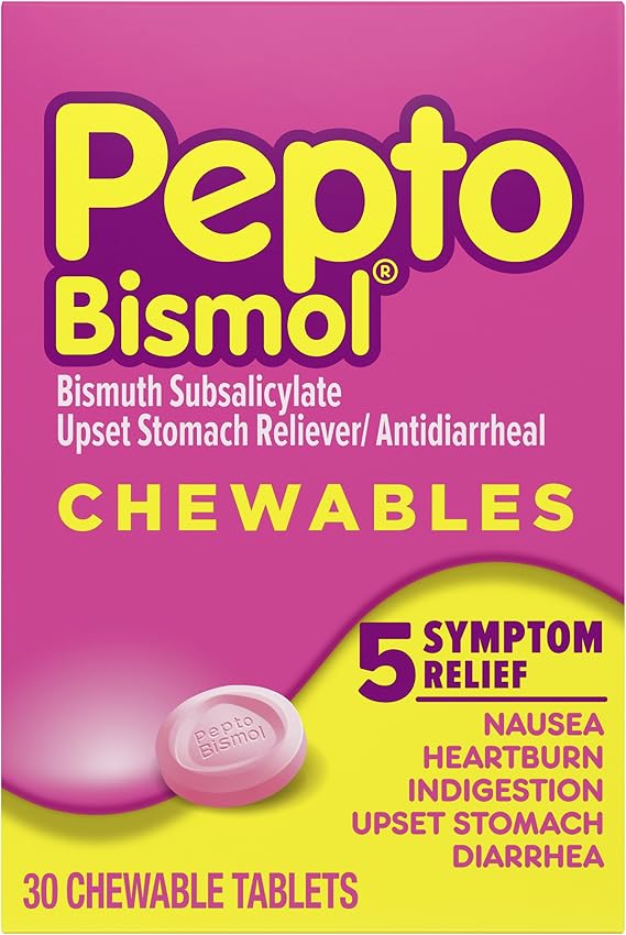 Pepto-Bismol Chewable Tablets Original 30 ea (Pack of 8)