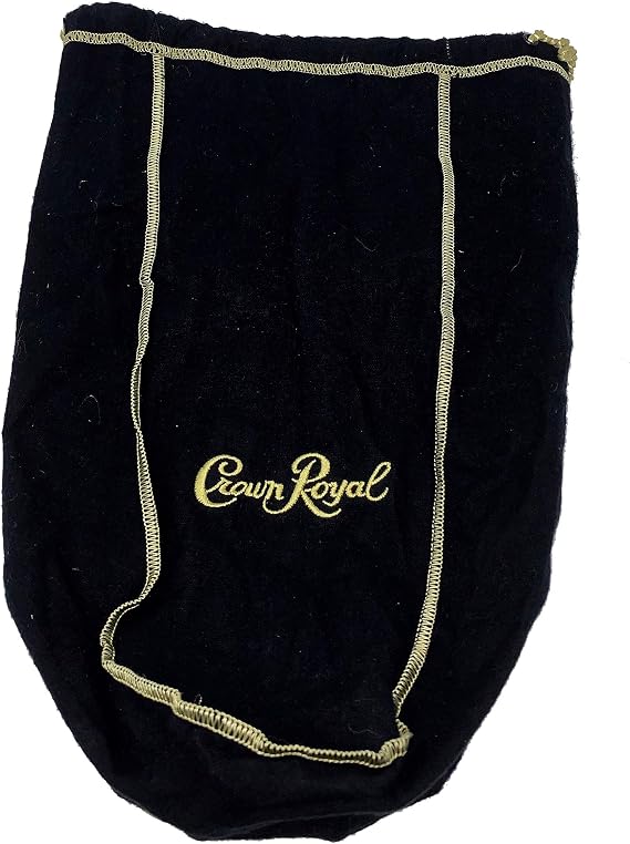 Crown Royal Extra Large Bag with Gold Drawstrings Great for Storage 13"x9"x4" (Black)