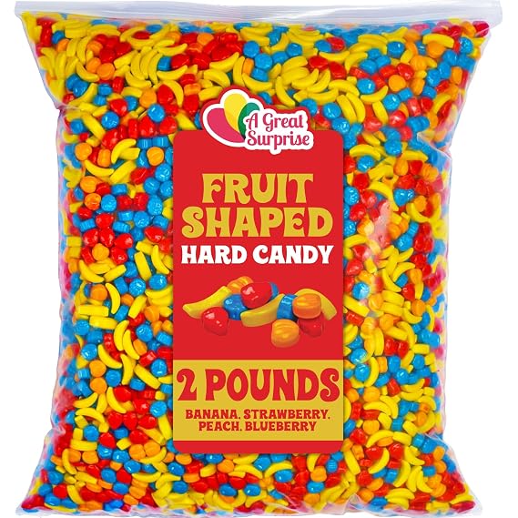 Bulk Fruit-Shaped Candy 2 lb Unwrapped Pressed Candy for Vending