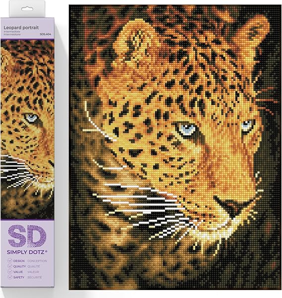 DIAMOND DOTZ Leopard Portrait Diamond Painting Kit for Adults with Gems