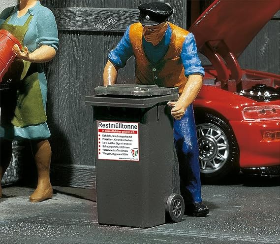 Pola 333205 Garbage Bins2/G Scale Scenery and Accessories, Gray