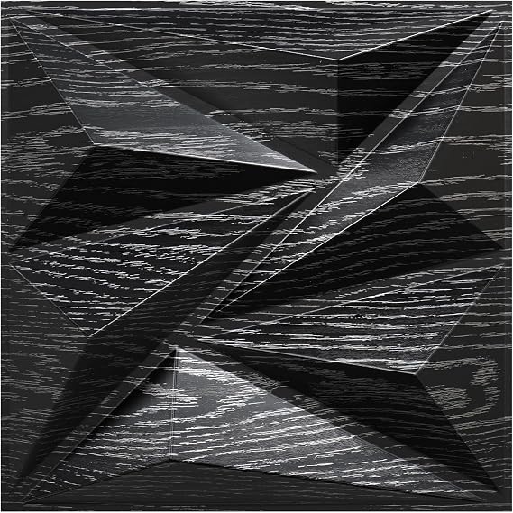 STICKGOO 3D Wall Panels for Interior Wall Decor, Black Wood Diamond Design Accent Wall Panels, 12''x12'' Modern Decorative Wall Panels for Living Room, Bedroom, Office, 33 Pack