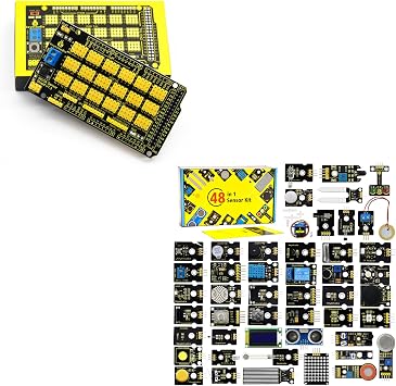 KEYESTUDIO 48 Sensors Modules Starter Kit + MEGA Sensor Shield for Arduino
