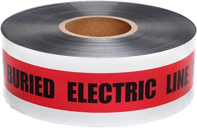 Swanson Tool Co DETR31005 3 inch by 1000 Foot 5 MIL Detectable Safety Tape Caution Buried Electric Line Below Red with Black Print