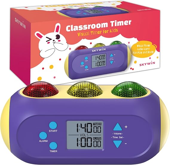 Visual Timer for Kids, Traffic Light Countdown with Light and Sound - ADHD