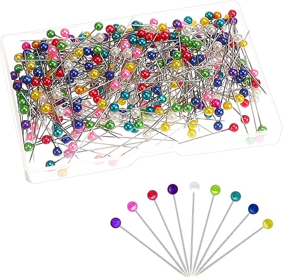 Sewing Pins Quilting Pins for Fabric Corsage with Heads Bouquet Straight Pin for Dressmaker Jewelry DIY Decoration Project 300Pcs