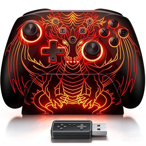 CoguyTech PC Controller und LadestationPro Controller PC Kompatibel für Windows/Switch/Android/IOSBluetooth Gamepad Hall Joystick Trigger Kein Drift und Dead Zones Unterstützung Original Spiel
