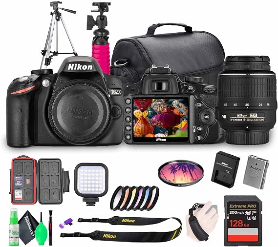 Nikon D3200 24.2MP DSLR Camera with 18-55mm Lens & Tripod Bundle