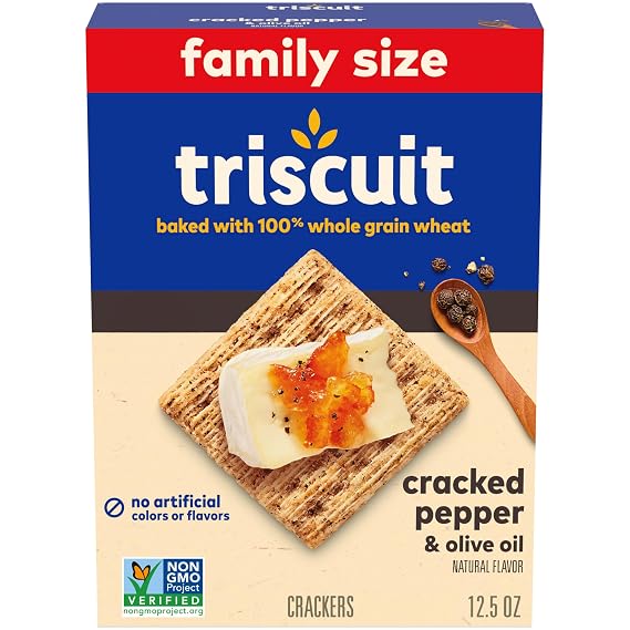 Triscuit Cracked Pepper & Olive Oil Whole Grain Wheat Crackers, 12.5 oz