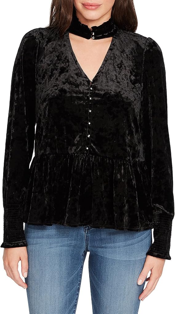 William Rast Women's Ramsey Choker Peasant Top