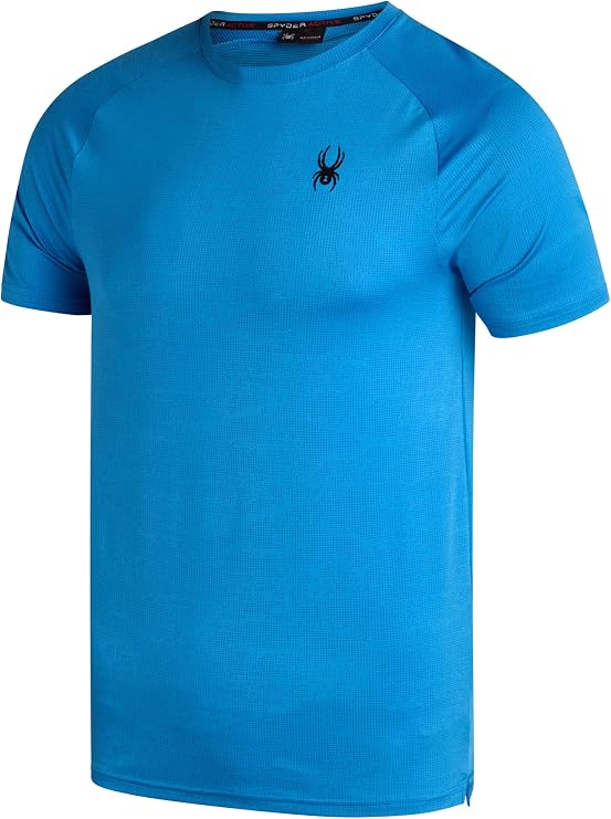 Spyder Mens Active Shirt Quick Dry UPF 30 Short Sleeve Performance | Sun-Ready UPF 30 Coverage with Quick-Dry Fabric, Lightweight Athletic Build for Gym and Outdoor Workouts
