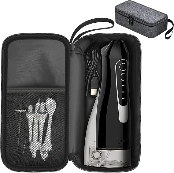 Case Compatible with COSLUS/for Nicwell/for Leominor/for Bitvae | Water Dental Flosser Teeth Pick Cordless Irrigator Case, Carrying Storage Holder, Black (Bag Only)