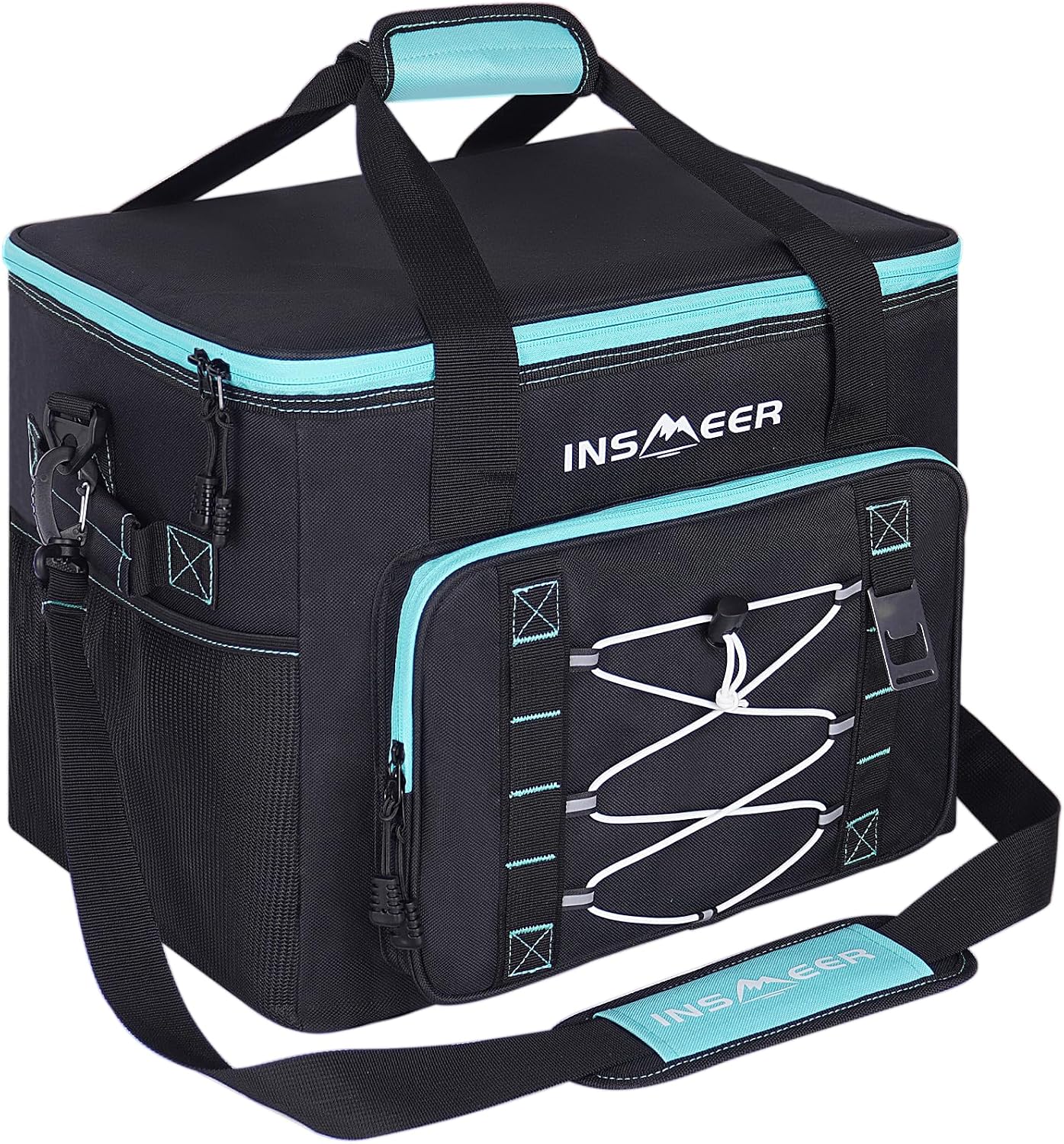 INSMEER Cool Bag 40L60 Cans Large Cool Bags Insulated,Soft Cooler LeakproofPortableCollapsibleFoldable Cooler Bag, with Bottle Opener&Removable Shoulder Strap, for Beach Camping Picnic