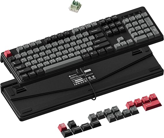 Keychron C4 HE 8K Full-Size Hall Effect Magnetic Keyboard, Launcher with Rapid Trigger, Wired, Magnetic Switches, Cherry Profile PBT Keycaps for Mac Windows Linux - Black