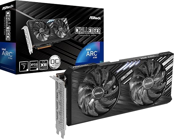 ASRock Intel Arc A750 Challenger Se 8Gb Oc 8Gb Ddr6 Hdmi 3 Dp 2200Mhz Clock Led