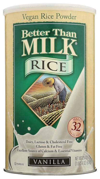 Better Than Milk Vegan Rice Dry Milk Powder, Vanilla Flavor, 21.4oz. Canister, 1-Pack