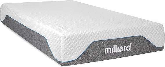 Milliard 10 Inch Semi Firm Memory Foam Mattress | CertiPUR-US Certified | Pressure Relieving (Queen)