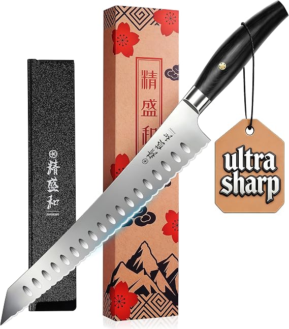 Bread Knife for Homemade Bread,Serrated Blade 8 in with Cover