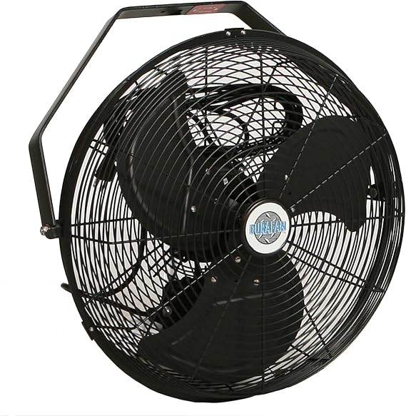 18" Indoor/Outdoor Non-Oscillating Wall Mount Fan - Black