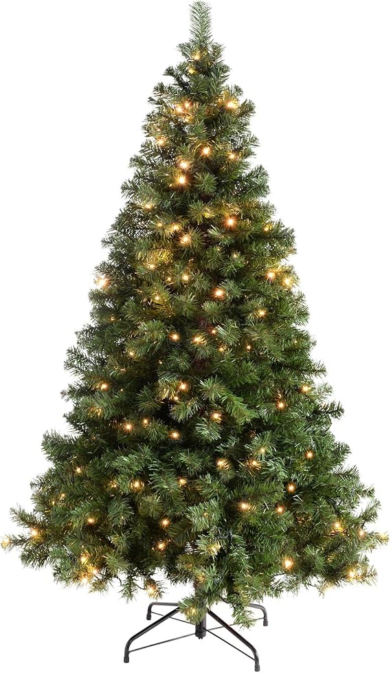 WeRChristmas Pre-Lit Spruce Multi-Function Christmas Tree with 200 LED Lights, 6 feet/1.8 m - Green