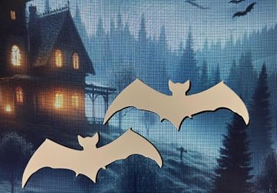 DCentral® Two Bats Flexible Vinyl Safety Screen Magnets: Double-Sided. White-Easier to See Day & Night. Decorative. Helps Stop Walking into Screens, for Non-RETRACTABLES, Size W 16.5 x L 2.5