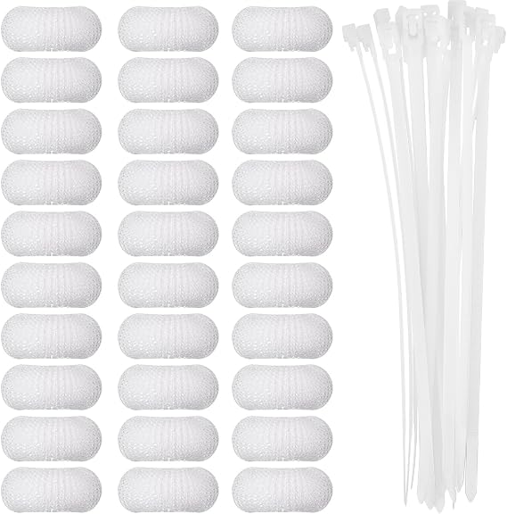 Sumind 30 Pack Nylon Lint Trap Washing Machine Fabric Mesh Snare Washer Lint Catcher with 30 Pack Cable Ties