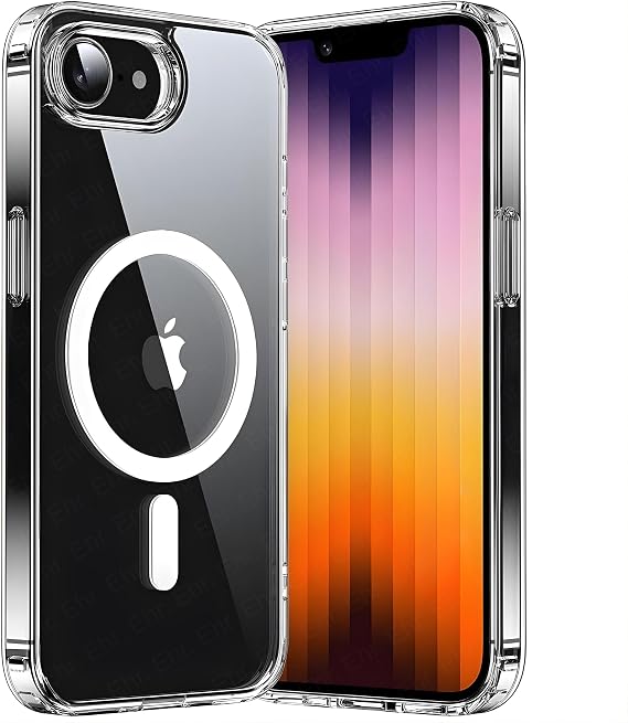 Ehr. iPhone 16e/17e Uyumlu Kamera Korumalı Magsafe Wireless Şarj Özellikli Airbag Tasarımlı Şeffaf Silikon Kılıf
