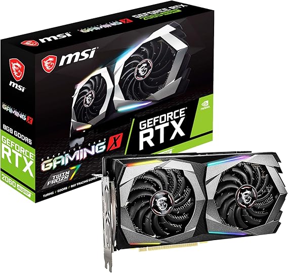 MSI Gaming GeForce RTX 2060 Super 8GB GDRR6 256-bit HDMI/DP G-SYNC Turing Architecture Overclocked Graphics Card (RTX 2060 Super Gaming X)