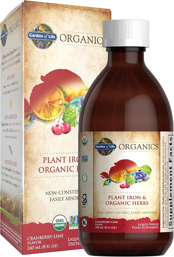 Garden of Life Organics Plant Iron & Organic Herbs, Cranberry-Lime, 8 Fl Oz