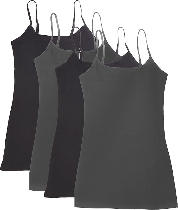4 Pack Active Basic Women's Basic Tank Top (M-Bk/Bk/Chcl/Chcl)