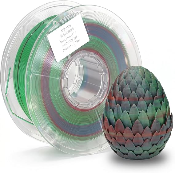 Red & Blue & Green Tri-Color PETG 3D Printer Filament 1.75mm 1KG 3D Printing Filament Neatly Wound PETG Filament Strong Toughness Dimensional Accuracy +/- 0.02mm Fit FDM Printers Set 455F