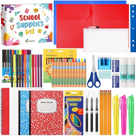 39 Pcs Back to School Supply Kit School Supplies Kit for Kids,Multicolor