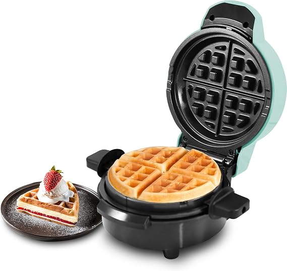 Elite Gourmet EWM380M Nonstick Stuffed Waffle Maker, 1.5-Inch Jumbo, Mint | Easy to Clean - Great for Hash Browns, Keto, Snacks, Sandwiches, Eggs & Weekend Brunch - Fluffy, Thick Waffles