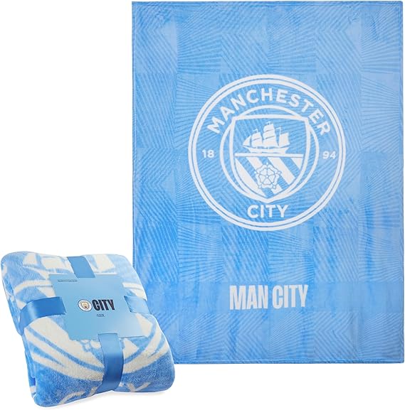 Manchester City FC Fleece Throw Blanket - Light Blue, 49 x 59 inches