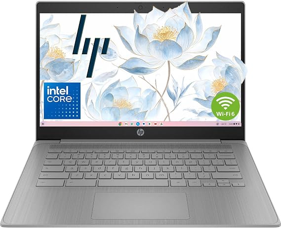 HP 14" Laptop 2026 Student Business, Intel N4500 CPU, 4GB RAM | Copilot AI, Ultra-Portable, Long Battery Life, Fast Charge, Webcam, WiFi 6, Chrome OS for Everyday Use