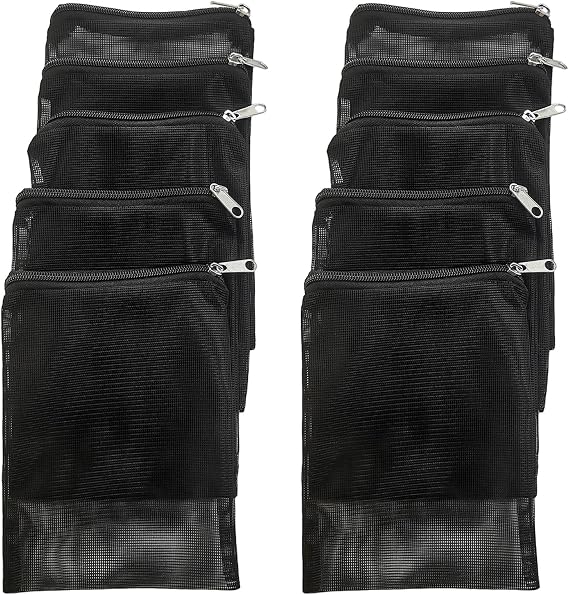 10 Pcs 5.9" x 7.8" Aquarium Filter Media Bags Large, Fish Tank Media Mesh Filter Bags with Zipper, Mesh Reusable Bags for Activated Carbon, Ceramic Rings, etc
