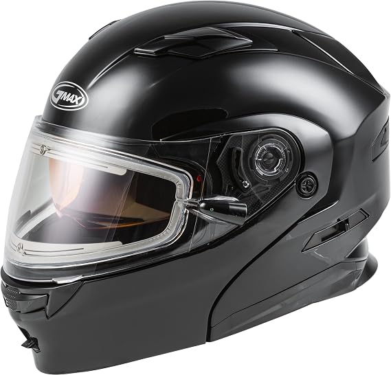 GMAX MD-01S Modular Snow Helmet Solid w/Quick Release Buckle Electric Shield (Black, 3X-Large) - FMVSS 218 Approved