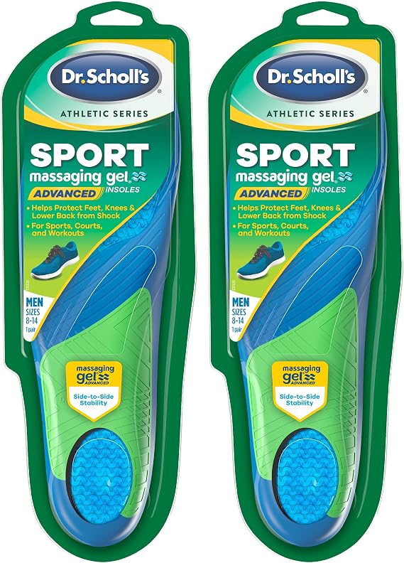 Dr. Scholls Sport Insoles (Pack of 2) // Superior Shock Absorption and Arch Support to Reduce Muscle Fatigue and Stress on Lower Body Joints (for Men's 8-14)