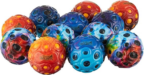 Hedstrom Skyscraper High Bounce Balls Pack of 12(Assorted Designs), 68 mm