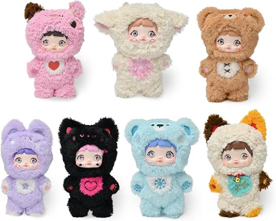 Plush Blind Box, Kawaii Nommi Cute Series Stuffed Blind Box Doll 6 PCS, Kawaii Mystery Plush Toys Collectible for Birthday Gift,Christmas Surprise Gift (Set of 6 No Repeat)