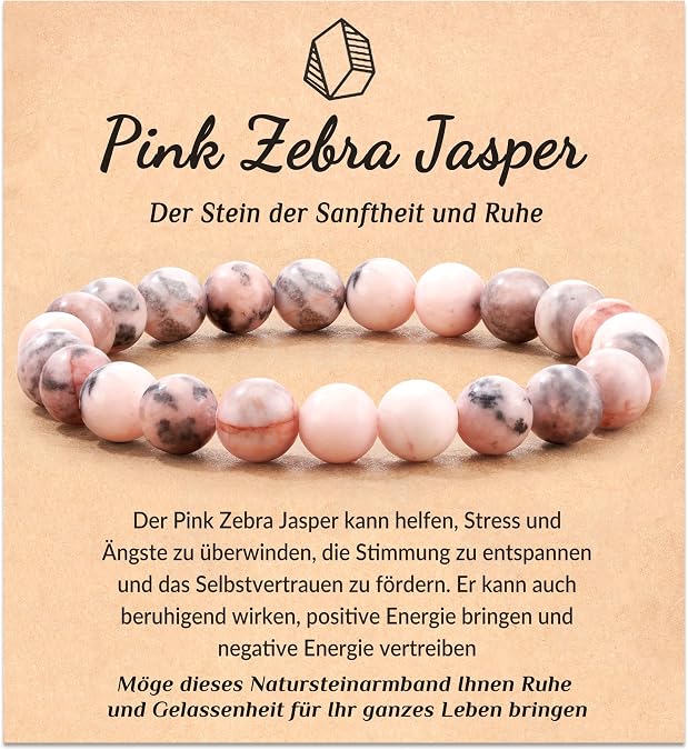 100% Natural Stone Bracelet - Stress Relief Bracelet with Healing Gemstones Lucky Charm & Energy Bracelet Gift for Men & Women