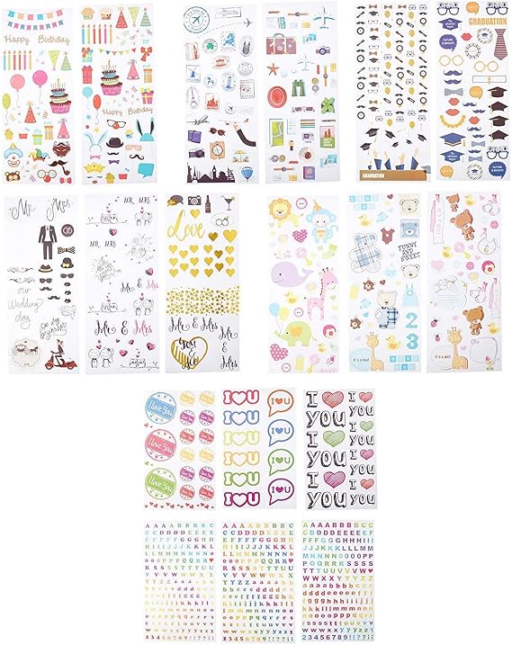 Zink Colorful & Decorative Sticker Sets for Instant Photo Projects - 9 Unique Sets (Wedding, Travel, Party, ABC, Love, Graduation, Baby) Compatible with Kodak, Lifeprint, Polaroid, HP, Canon, Fujifilm