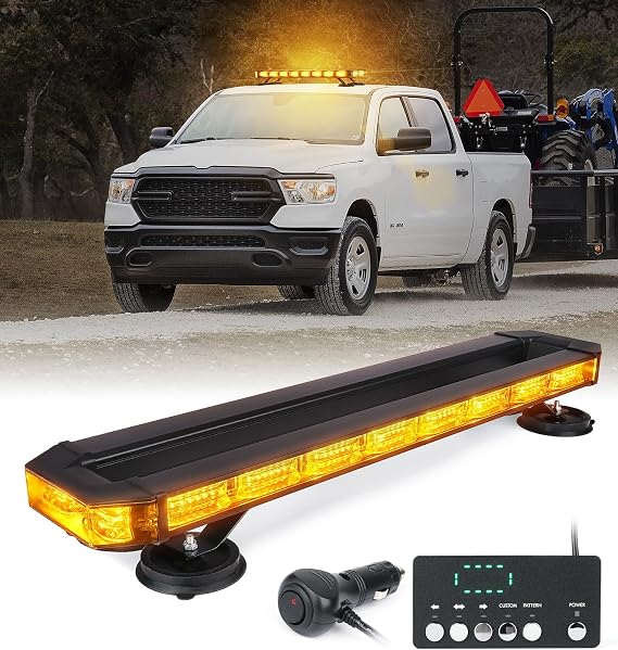 LUMENIX 26 Inch Amber LED Rooftop Strobe Emergency Light Bar for Trucks