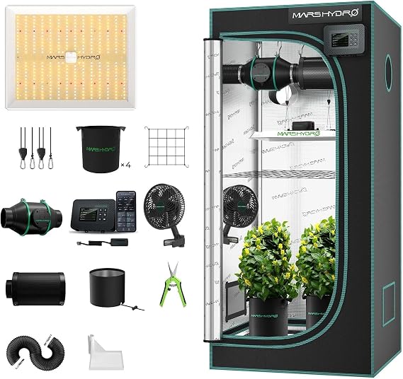 MARS HYDRO Smart Grow Tent Kit 2x2, TS1000 WiFi Control Grow Kit System