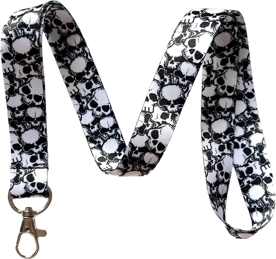 Skulls Lanyard Keychain ID Badge Holder